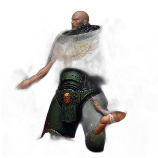 mask, staff, jacket, face, concept art, fantasy art, photorealistic, 3d render transparent PNG cut-out