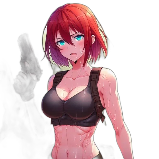 weapon, robot, dress, sword, anime, pixel art, concept art, cyberpunk transparent PNG cut-out