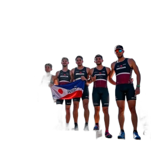 first, image, shows, group, athletes, standing, podium, large transparent PNG cut-out