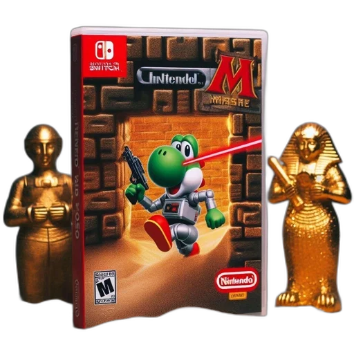 robot, 3d render, concept art, green, mature, nintendo, switch, game transparent PNG cut-out