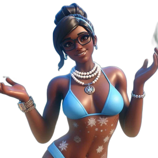 jewelry, staff, concept art, 3d render, fantasy art, cartoon, dark-skinned, female transparent PNG cut-out