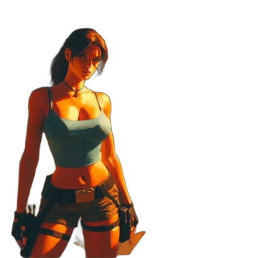 weapon, concept art, pixel art, 3d render, photorealistic, woman, beach, standing transparent PNG cut-out