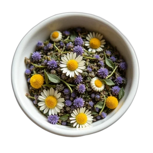 food, flower, white, ceramic, bowl, filled, mixture, dried transparent PNG cut-out