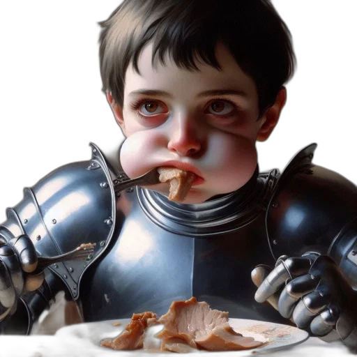food, robot, face, concept art, photorealistic, fantasy art, 3d render, young transparent PNG cut-out