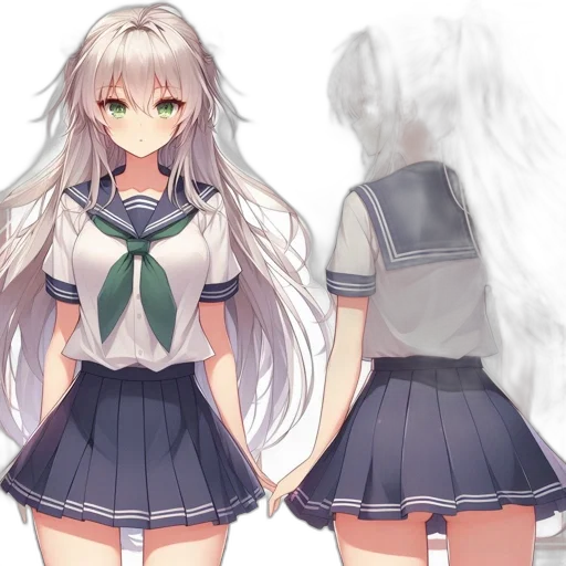 dress, creature, hair, robot, anime, concept art, pixel art, fantasy art transparent PNG cut-out