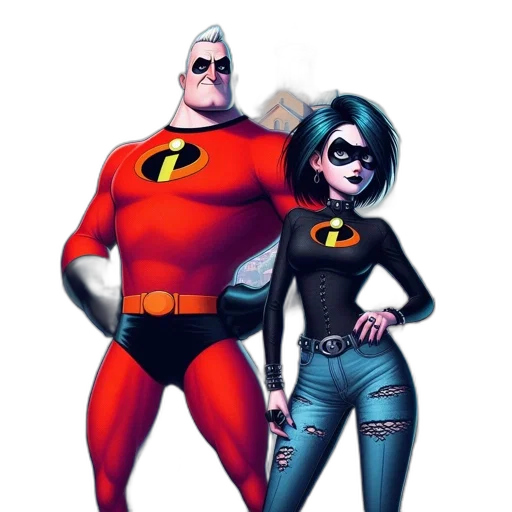 comic book art, concept art, cartoon, 3d render, incredible, elastigirl, characters, incredibles transparent PNG cut-out