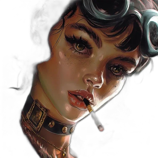 face, comic book art, cyberpunk, photorealistic, concept art, neon lights, fire, golden transparent PNG cut-out