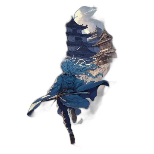 dress, dragon, umbrella, jacket, concept art, watercolor, fantasy art, pixel art transparent PNG cut-out
