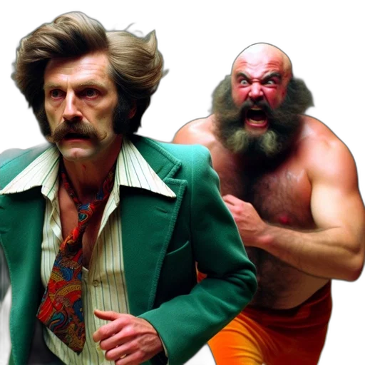 jacket, man, mustache, stylish, hair, being, chased, attacked transparent PNG cut-out