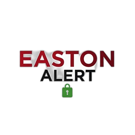 white, background, text, easton, alert, red, black, word transparent PNG cut-out