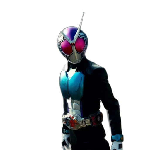 robot, mask, jacket, weapon, concept art, vaporwave, 3d render, cyberpunk transparent PNG cut-out