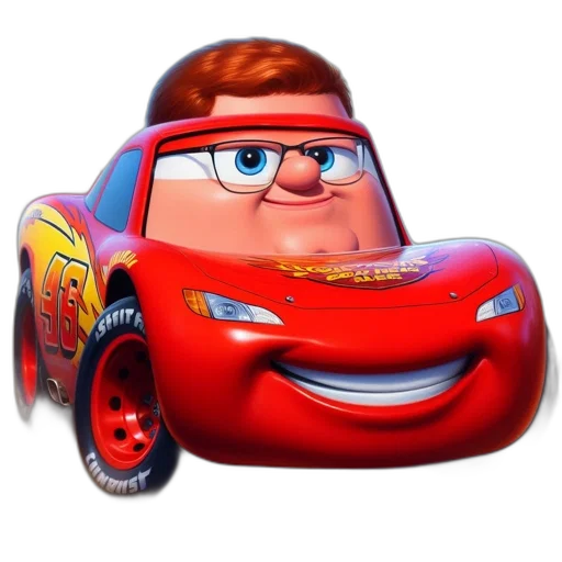 car, face, animal, 3d render, concept art, photorealistic, cartoon, lightning transparent PNG cut-out
