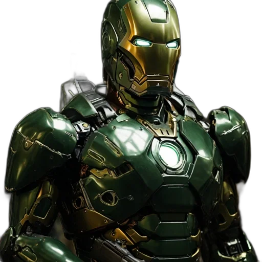 robot, 3d render, concept art, comic book art, photorealistic, green, earth tones, detailed transparent PNG cut-out