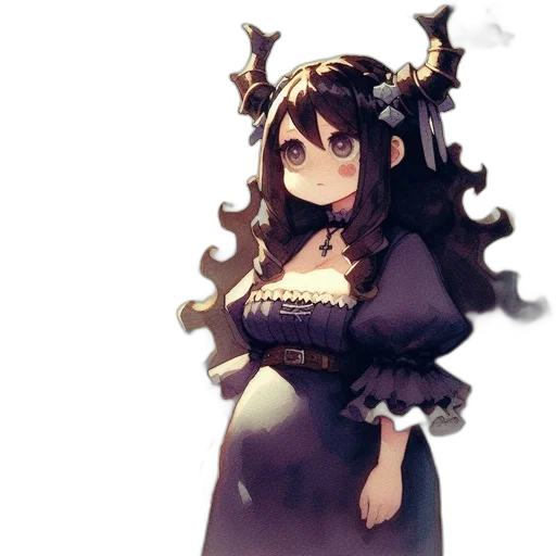 dress, crown, staff, dragon, fantasy art, anime, concept art, pixel art transparent PNG cut-out