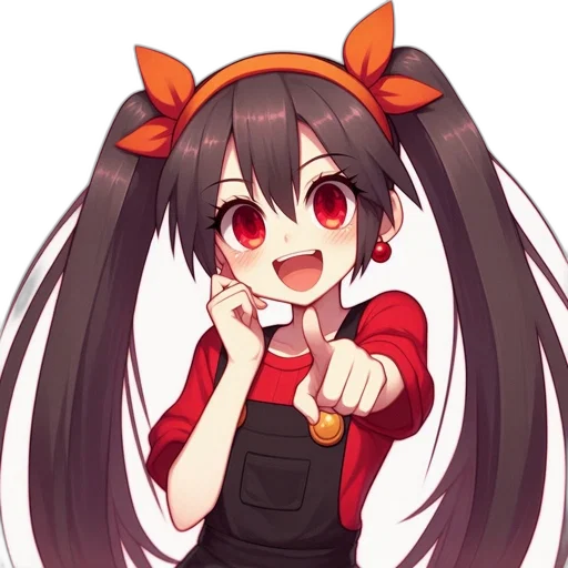 staff, weapon, hair, food, anime, pixel art, cartoon, red transparent PNG cut-out