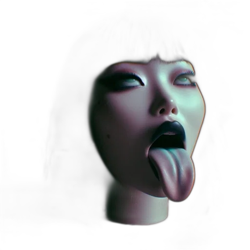 face, mask, creature, robot, 3d render, vaporwave, photorealistic, concept art transparent PNG cut-out