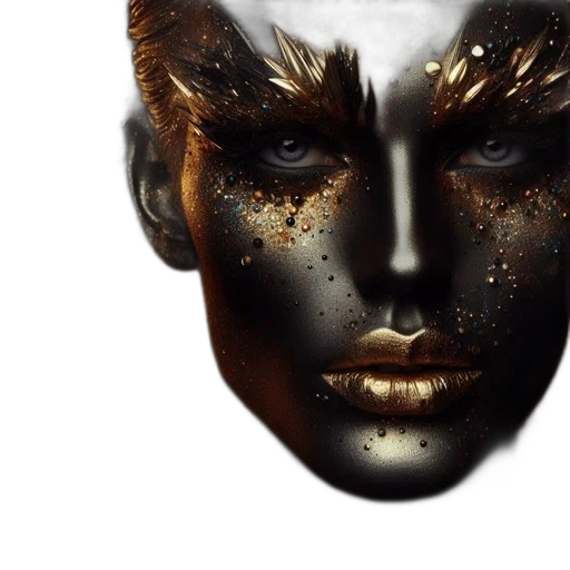 mask, face, jewelry, crown, photorealistic, fantasy art, 3d render, concept art transparent PNG cut-out