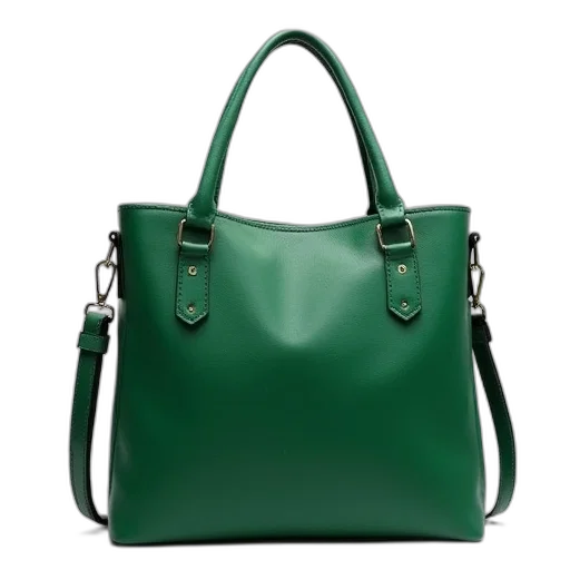 green, womens, leather, messenger transparent PNG cut-out
