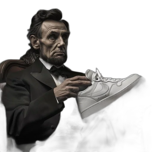 shoes, face, mask, concept art, photorealistic, comic book art, cartoon, monochrome transparent PNG cut-out