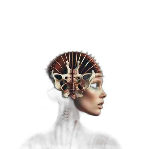 robot, crown, mask, face, concept art, 3d render, cyberpunk, fantasy art transparent PNG cut-out