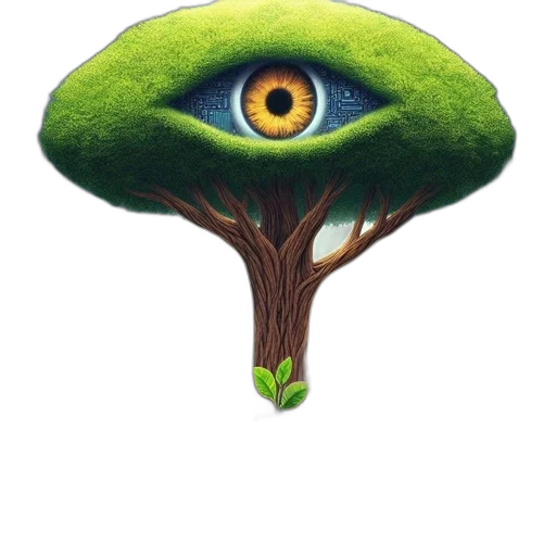 tree, creature, face, mask, concept art, fantasy art, 3d render, pixel art transparent PNG cut-out