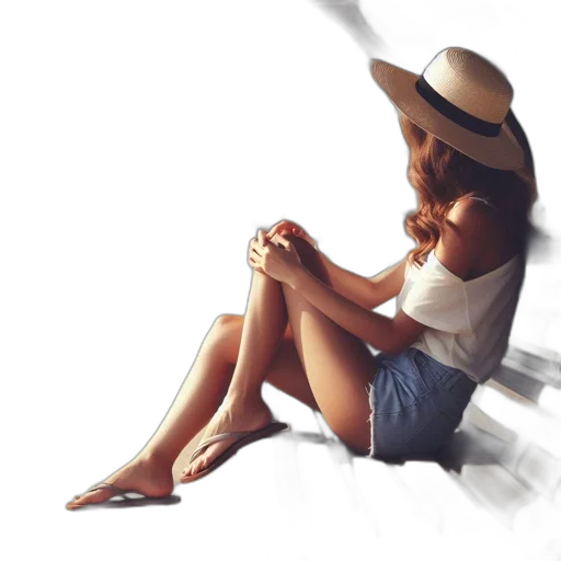 hat, dress, jewelry, umbrella, photorealistic, oil painting, 3d render, concept art transparent PNG cut-out