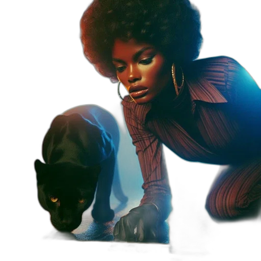 concept art, comic book art, photorealistic, fantasy art, outer space, african, american, woman transparent PNG cut-out