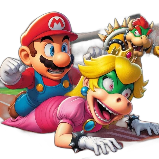 weapon, concept art, 3d render, pixel art, mario, competitively, grapples, princess transparent PNG cut-out