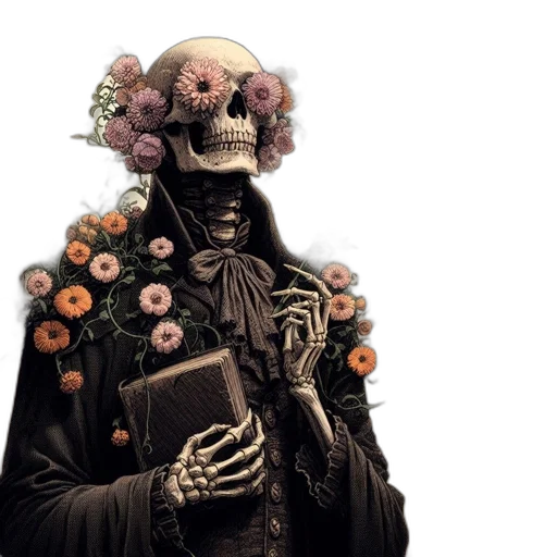 flower, mask, jacket, face, concept art, cyberpunk, fantasy art, comic book art transparent PNG cut-out