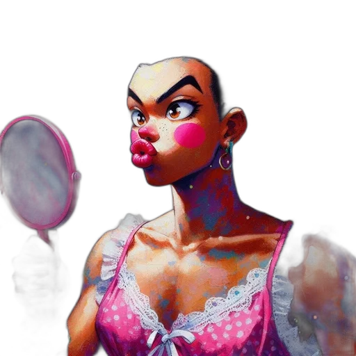 dress, face, mask, concept art, comic book art, fantasy art, cartoon, pastel transparent PNG cut-out