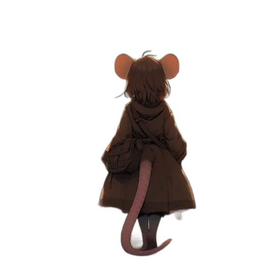 jacket, animal, staff, hat, concept art, 3d render, anime, cartoon transparent PNG cut-out