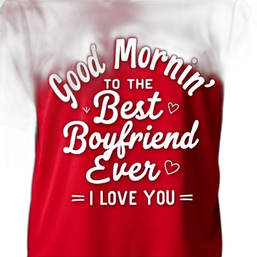 red, t-shirt, graphic, design, reads, good, mornin, best transparent PNG cut-out