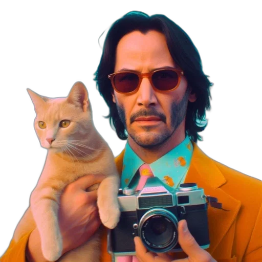 animal, jacket, weapon, robot, vaporwave, concept art, photorealistic, cyberpunk transparent PNG cut-out