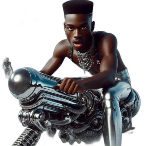 robot, car, weapon, concept art, photorealistic, cyberpunk, comic book art, man transparent PNG cut-out