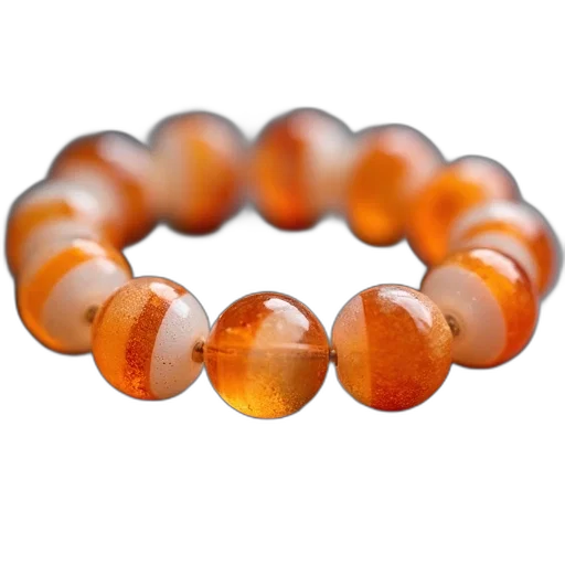 jewelry, close-up, image, bracelet, made, transparent, beads, orange transparent PNG cut-out