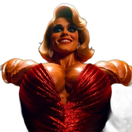 photorealistic, comic book art, concept art, woman, radiant, smile, muscular, build transparent PNG cut-out