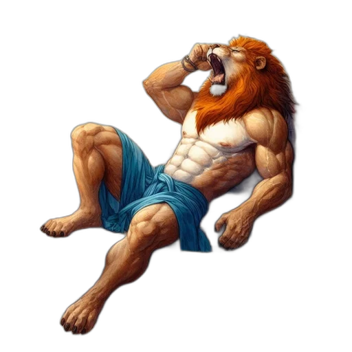 animal, concept art, photorealistic, fantasy art, pixel art, imposing, leonin, mythological transparent PNG cut-out