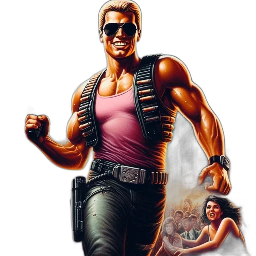 comic book art, concept art, cyberpunk, pixel art, muscular, man, wearing, sunglasses transparent PNG cut-out