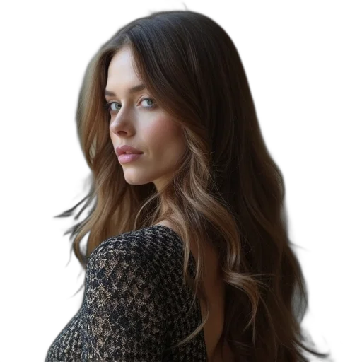 hair, dress, face, staff transparent PNG cut-out