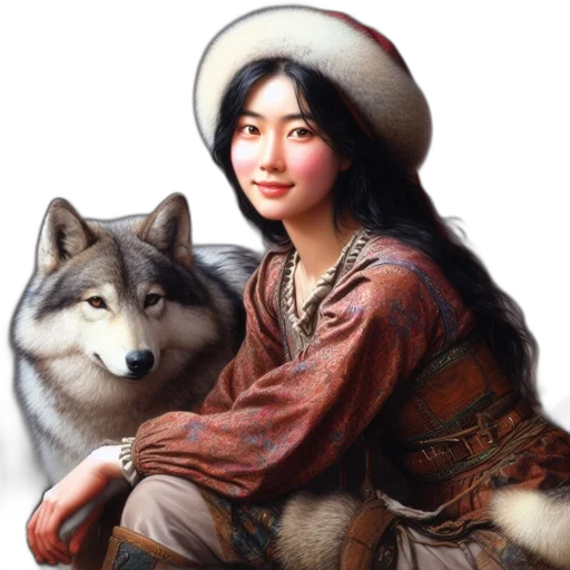 jewelry, face, animal, oil painting, fantasy art, photorealistic, concept art, snow transparent PNG cut-out