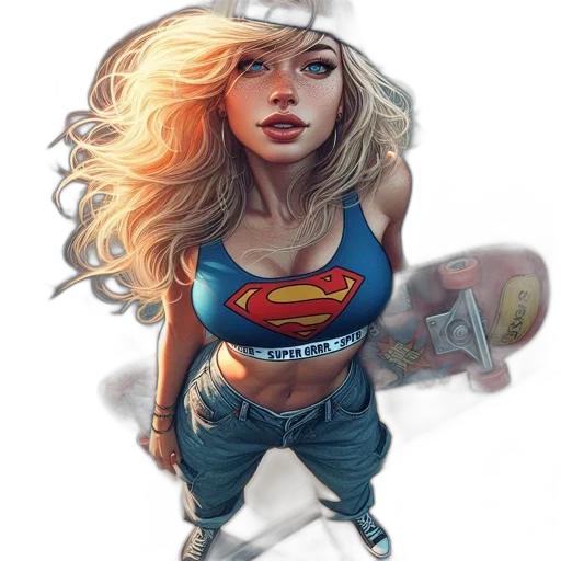 comic book art, concept art, fantasy art, photorealistic, digitally, illustrated, female, character transparent PNG cut-out
