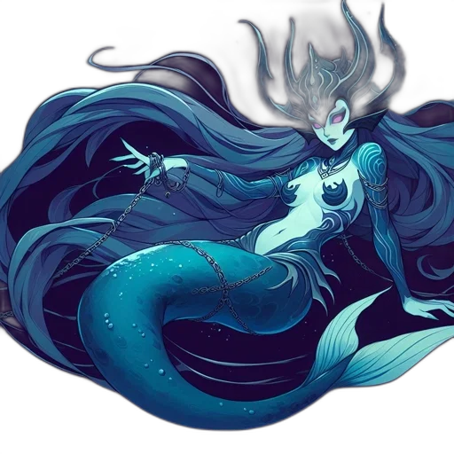 creature, dragon, fantasy art, concept art, pixel art, watercolor, underwater, blue transparent PNG cut-out