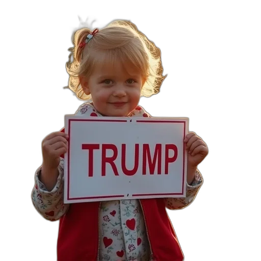 child, helped, put, trump transparent PNG cut-out