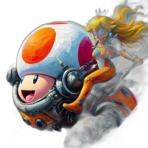 robot, concept art, fantasy art, pixel art, watercolor, outer space, mario, female transparent PNG cut-out
