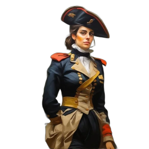 staff, jacket, hat, concept art, 3d render, photorealistic, fantasy art, woman transparent PNG cut-out