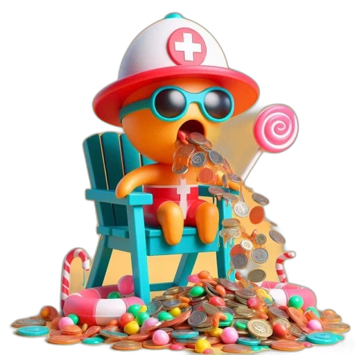 food, 3d render, concept art, colorful, pastel, animated, character, white transparent PNG cut-out