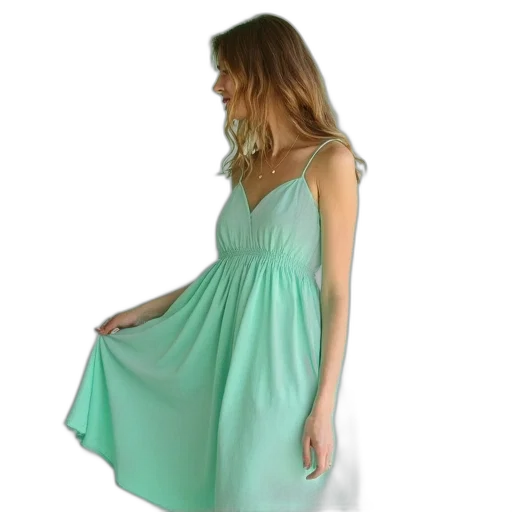 dress, green, pastel, blue transparent PNG cut-out
