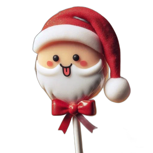 staff, 3d render, photorealistic, image, displays, santa-motif, lollipop, amidst transparent PNG cut-out