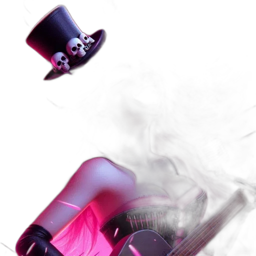 mask, hat, shoes, weapon, 3d render, concept art, photorealistic, vaporwave transparent PNG cut-out