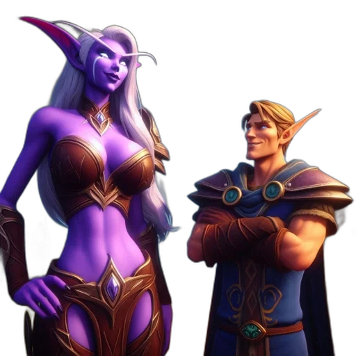 staff, fantasy art, concept art, pixel art, 3d render, two, fantasy, characters transparent PNG cut-out